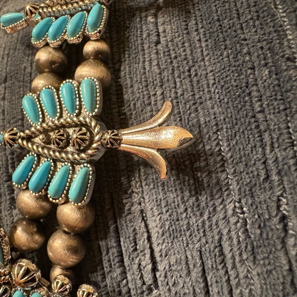 Turquoise and Silver Statement Necklace - Picture 4 of 6